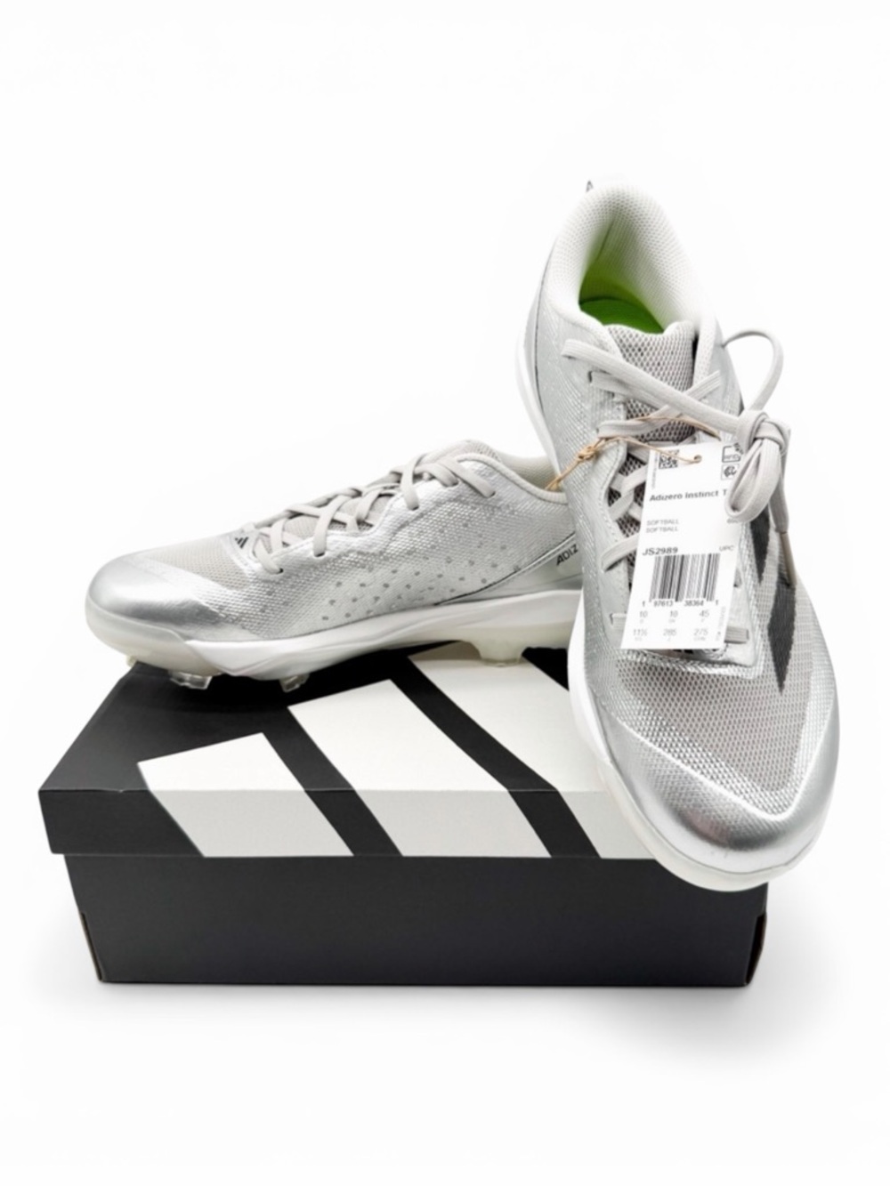 Adidas Adizero Instinct TPU Softball Cleats Women Silver Black 11.5 NEW